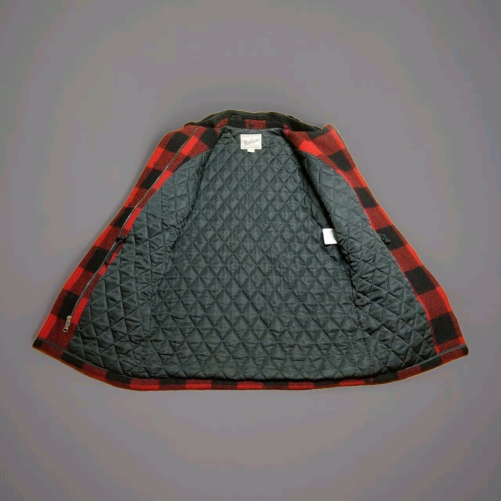 Woolrich‎ Women's Buffalo Plaid Mid Length Winter Coat Size Small Wool Quilted - Picture 10 of 13
